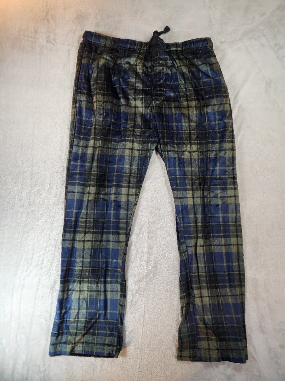 Eddie Bauer Pajama Pants Men L Green Plaid Cotton Flannel Lounge Cabin Cozy